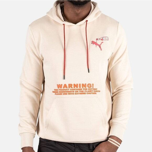 Puma Caliente Hoodie Hot Sauce RARE Men's Size Small S Brown Tan Orange Fleece - Picture 2 of 6